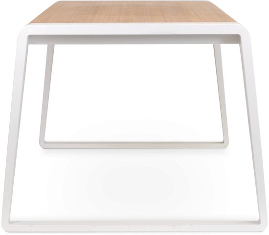 Table à manger Anka design bambou naturel en blanc