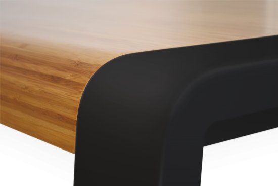 Table à manger design original bois naturel Anka en noir