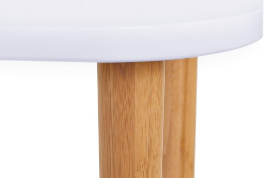 Table à manger design original bois laqué blanc Geisha en blanc