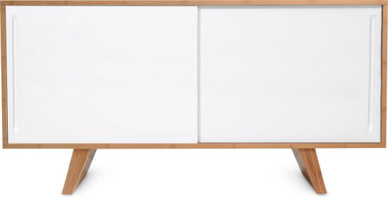 Buffet Wasabi design en bambou massif en blanc