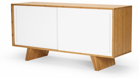 Buffet Wasabi design en bambou massif en blanc