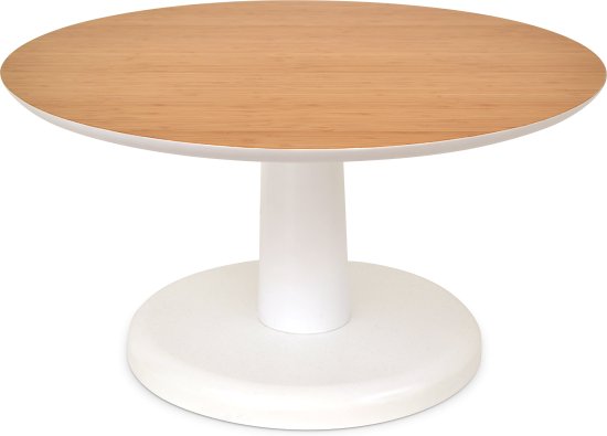 Table basse Deming en bambou design en blanc