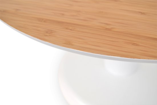 Table basse Deming en bambou design en blanc