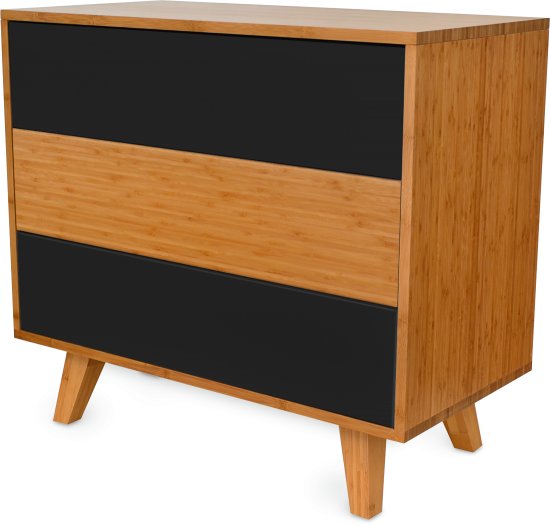 Commode design Miyo en bambou massif en noir